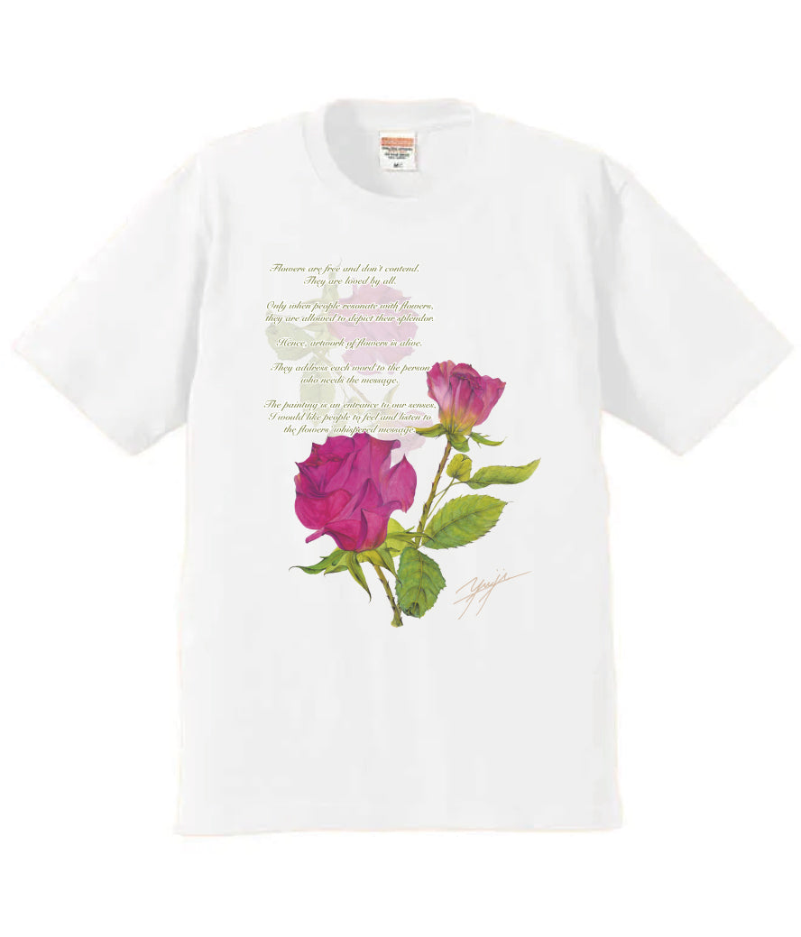Pink Twin Rose T-shirt (words)